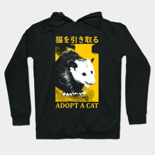 Adopt a Cat Opossum Yellow Hoodie